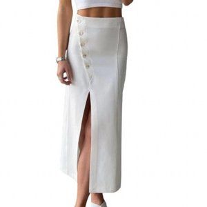 Zara White Linen Skirt Small